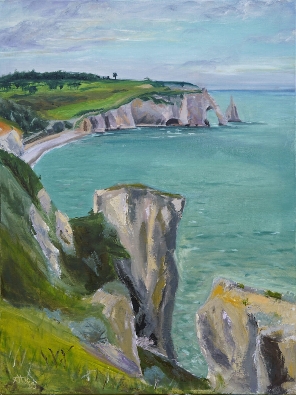 Ali Olio | Fine Art from the Alps | Kunst aus den Alpen | Étretat Cliffs Alabasterküste France Sea Frankreich Meer Landschaftsbild Landscape art oilpainting Ölmalerei