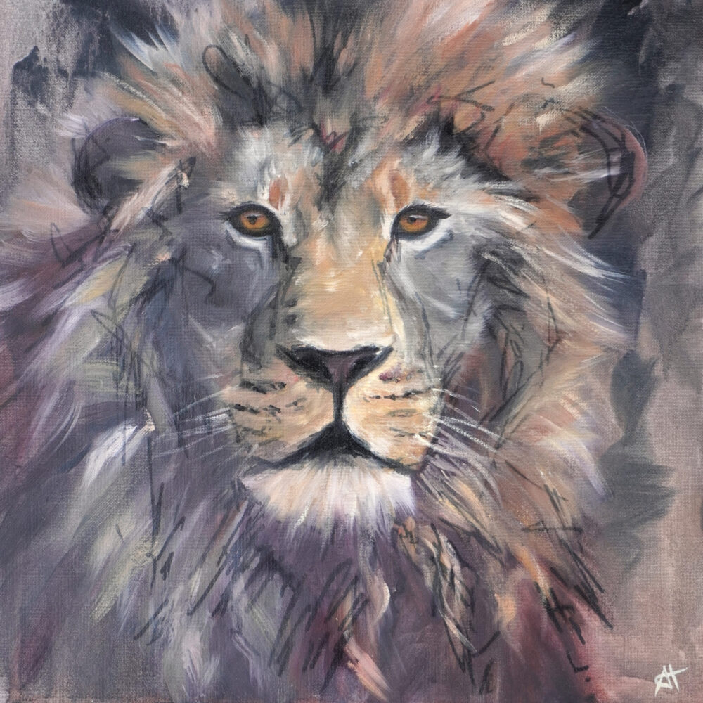 Ali Olio | Fine Art from the Alps | Kunst aus den Alpen | Südafrika Löwe Safari Lion Southafrica painting Gemälde Bild Brown white