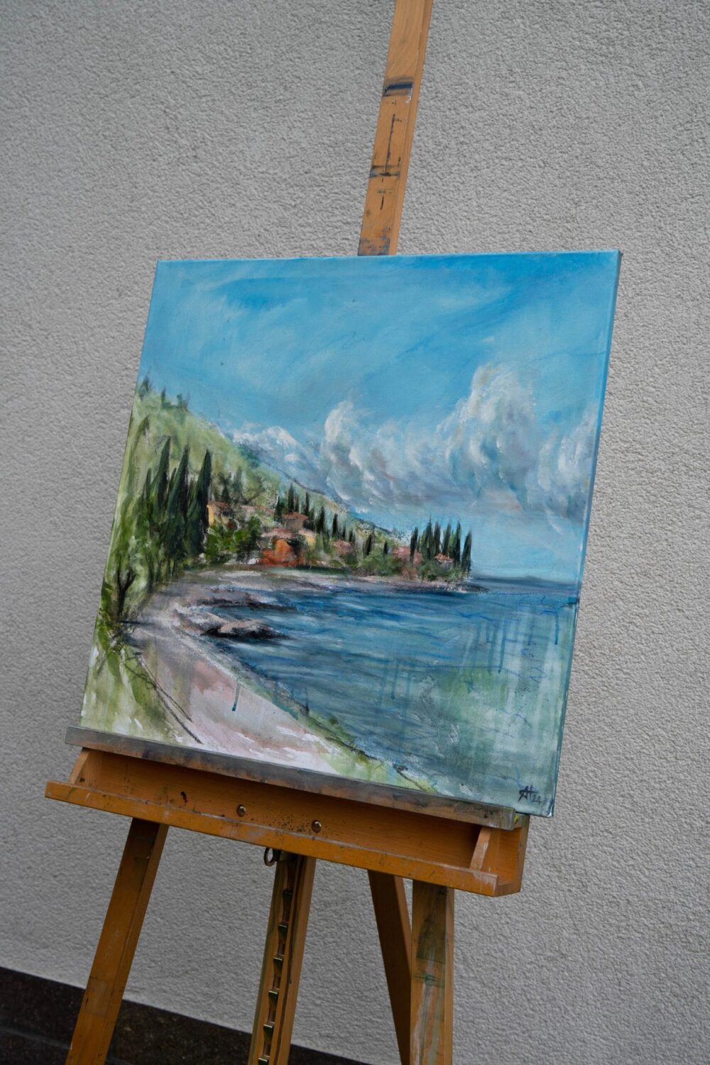 Ali Olio | Fine Art from the Alps | Kunst aus den Alpen | Alexandra Isabel Hörhager | Plein Air abstract plein air painting | Abstrakte Freiluft Malerei | Abstraktes Landschaftsbild Italien Gardasee | Landscape Art Italy Lake Garda