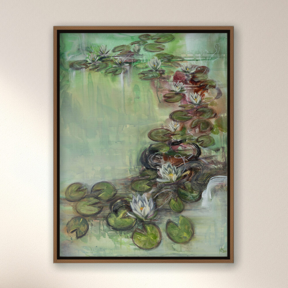 Ali Olio | Fine Art from the Alps | Kunst aus den Alpen | Alexandra Isabel Hörhager | Plein Air No 02 abstract plein air painting | Abstrakte Freiluft Malerei | Abstraktes Stillleben Seerosen | Still life water lilies contemporary