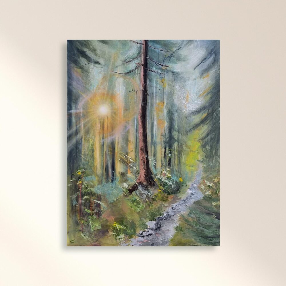 Ali Olio | Fine Art from the Alps | Kunst aus den Alpen | Wald forest green sunlight Sonne wald Bild art print Kunstdruck