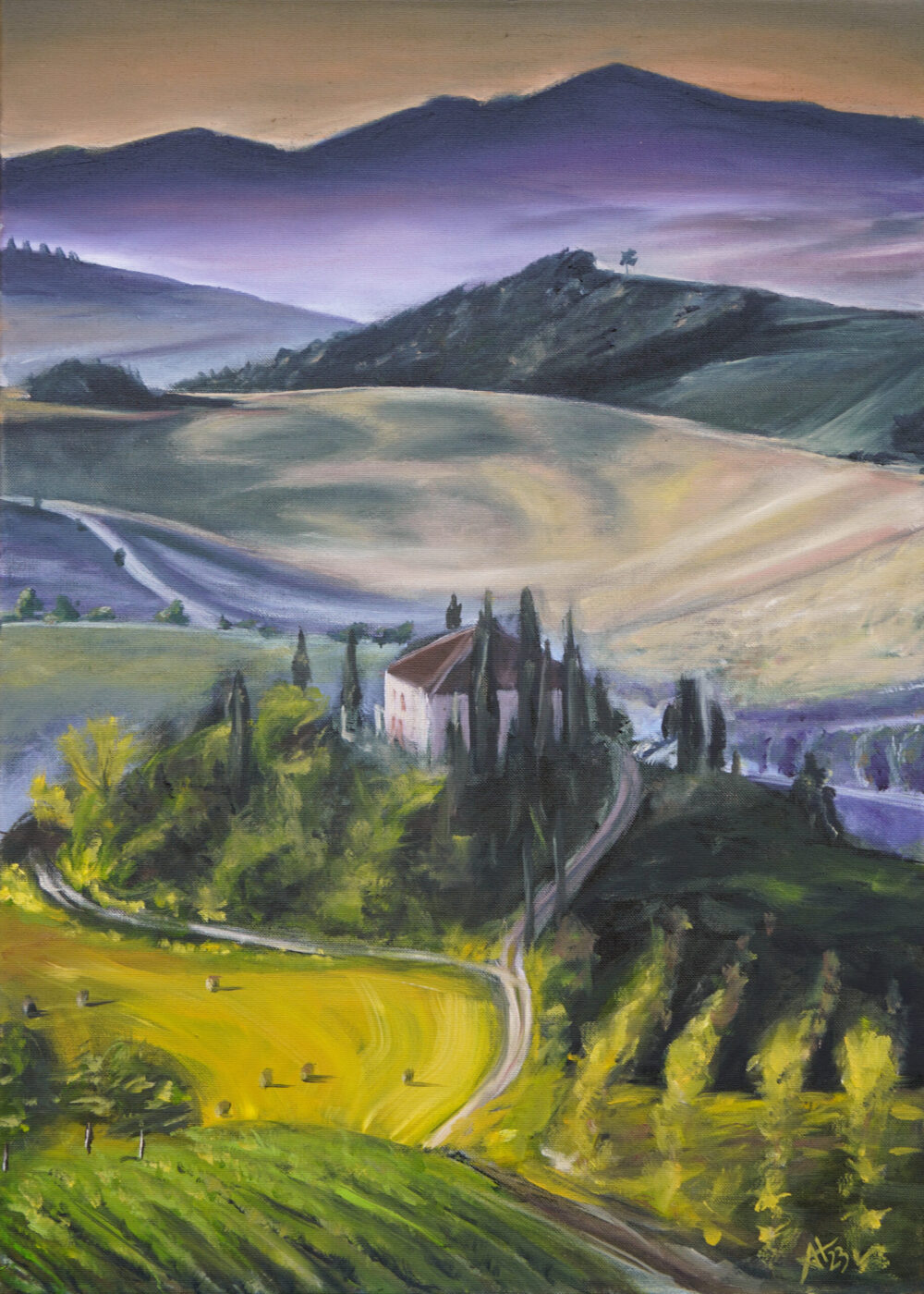 Ali Olio | Fine Art from the Alps | Kunst aus den Alpen | Tuscany landscape Italy art colorful Toskana Landschaftsbild Ölmalerei Italien oilpainting