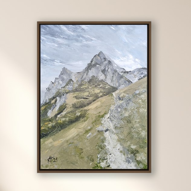 Ali Olio | Fine Art from the Alps | Kunst aus den Alpen | Tiroler Alpen Berge grün grau blau Himmel Weg Landschaftsbild Ölmalerei Ölgemälde oilpainting landscape art mountain