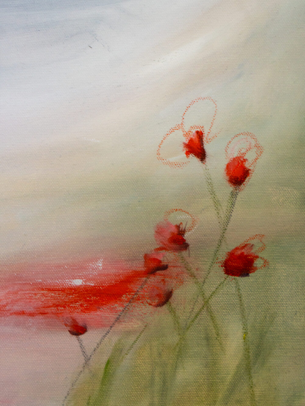 Detailaufnahme - Zweiteiliges, abstraktes Ölgemälde von Ali Olio Art – kraftvolle Darstellung eines Adlers in Bewegung. Dieses Werk steht für Mut, Aufbruch und Vertrauen in den eigenen Weg – auch wenn das Ziel noch nicht klar vor Augen liegt.